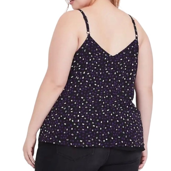 TORRID Sophie Chiffon Double Layer Swing Cami Black Purple Women's Plus Size 1 - Picture 3 of 16